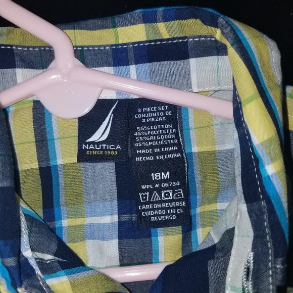 Nautical Button down plaid pattern shirt - Picture 4 of 4